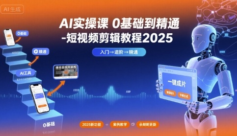 AI实操课0基础到精通-短视频剪辑教程2025汇创网-网创项目_汇创网_中创网_福缘网_冒泡网_网创项目平台汇创网