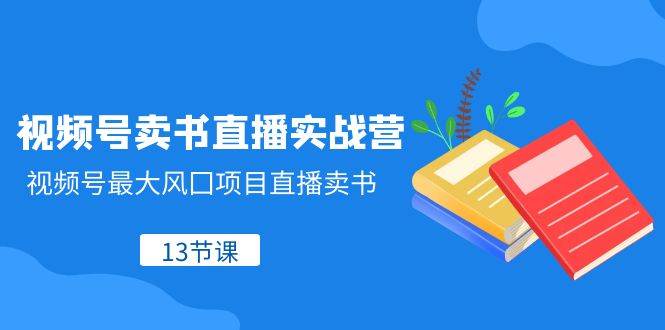 视频号卖书直播实战营，视频号最大风囗项目直播卖书（13节课）汇创网-网创项目_汇创网_中创网_福缘网_冒泡网_资源整合平台汇创网