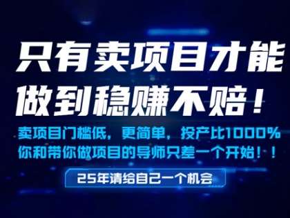 只有卖项目才能做到稳挣不赔，门槛低，更简单，你也可以年入百个W【揭秘】汇创网-网创项目_汇创网_中创网_福缘网_冒泡网_资源整合平台汇创网