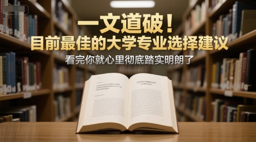 付费文章：一文道破！目前最佳的大学专业选择建议，看完你就心里彻底踏实明朗了汇创网-网创项目_汇创网_中创网_福缘网_冒泡网_资源整合平台汇创网