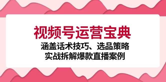 视频号运营宝典：涵盖话术技巧、选品策略、实战拆解爆款直播案例汇创网-网创项目_汇创网_中创网_福缘网_冒泡网_资源整合平台汇创网