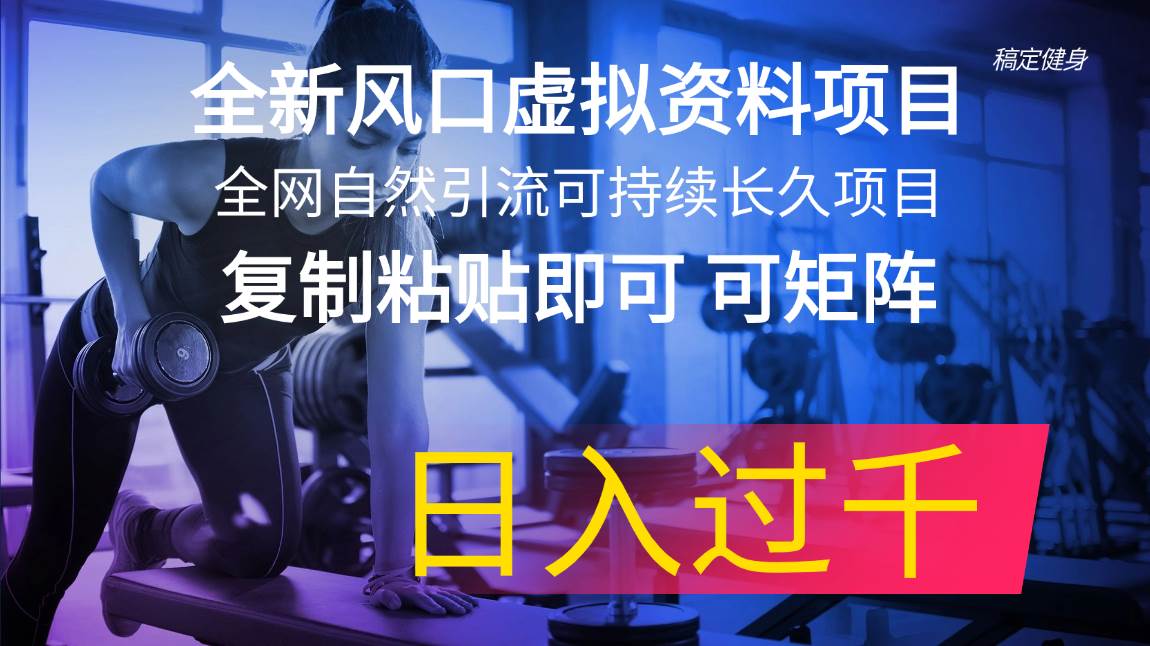 全新风口虚拟资料项目 全网自然引流可持续长久项目 复制粘贴即可可矩阵…汇创网-网创项目_汇创网_中创网_福缘网_冒泡网_资源整合平台汇创网