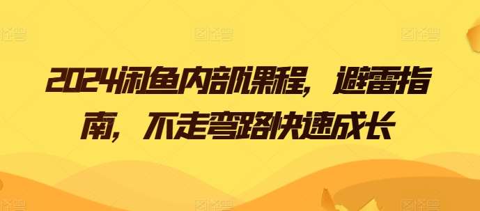 2024闲鱼内部课程，避雷指南，不走弯路快速成长汇创网-网创项目_汇创网_中创网_福缘网_冒泡网_资源整合平台汇创网