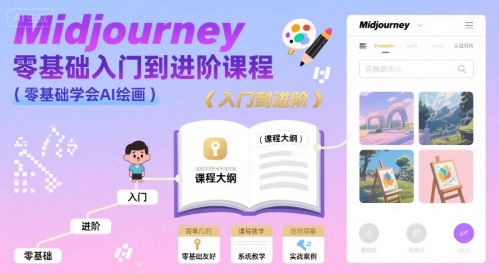 midjourney零基础入门到进阶课程，零基础学会AI绘画汇创网-网创项目_汇创网_中创网_福缘网_冒泡网_网创项目平台汇创网