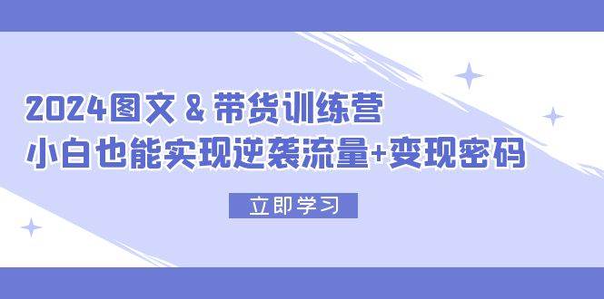 （12137期）2024 图文+带货训练营，小白也能实现逆袭流量+变现密码汇创网-网创项目_汇创网_中创网_福缘网_冒泡网_资源整合平台汇创网
