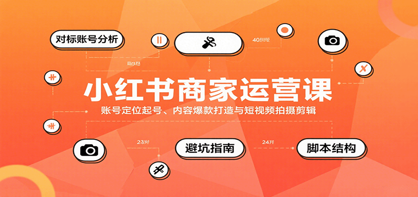 小红书商家运营课，账号定位起号、内容爆款打造与短视频拍摄剪辑汇创网-网创项目_汇创网_中创网_福缘网_冒泡网_网创项目平台汇创网
