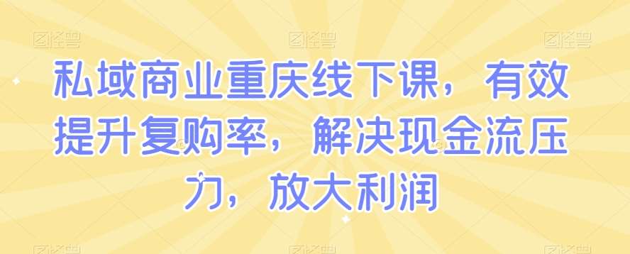 私域商业重庆线下课，有效提升复购率，解决现金流压力，放大利润汇创网-网创项目_汇创网_中创网_福缘网_冒泡网_资源整合平台汇创网
