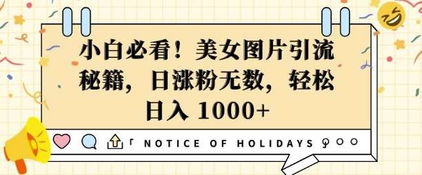 小白必看，美女图片引流秘籍，日涨粉无数，轻松日入几张【揭秘】汇创网-网创项目_汇创网_中创网_福缘网_冒泡网_网创项目平台汇创网