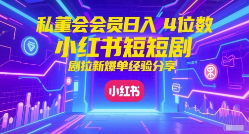 私董会会员日入4位数小红书红果短剧拉新爆单经验分享汇创网-网创项目_汇创网_中创网_福缘网_冒泡网_资源整合平台汇创网