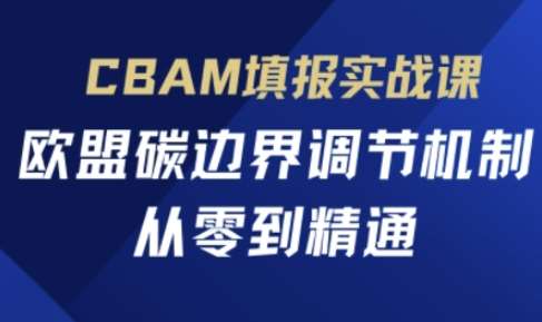 CBAM填报实战课，欧盟碳边界调节机制，从零到精通汇创网-网创项目_汇创网_中创网_福缘网_冒泡网_资源整合平台汇创网