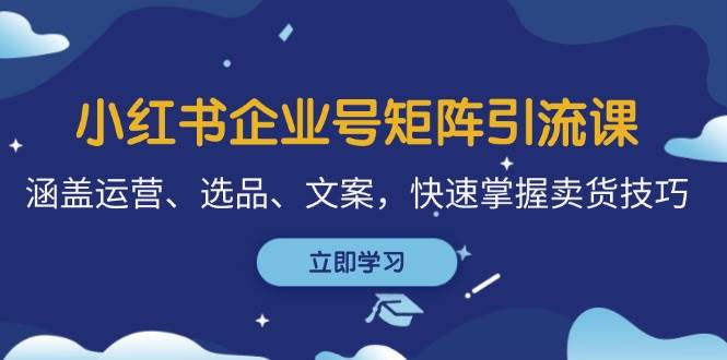小红书企业号矩阵引流课，涵盖运营、选品、文案，快速掌握卖货技巧汇创网-网创项目_汇创网_中创网_福缘网_冒泡网_网创项目平台汇创网