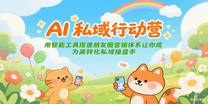 AI私域行动营：用智能工具搭建朋友圈营销体系让你成为高转化私域操盘手汇创网-网创项目_汇创网_中创网_福缘网_冒泡网_网创项目平台汇创网