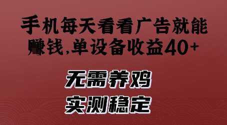 手机每天看看广告就能挣钱，单设备收益40+，无需养鸡，实测稳定【揭秘】汇创网-网创项目_汇创网_中创网_福缘网_冒泡网_资源整合平台汇创网