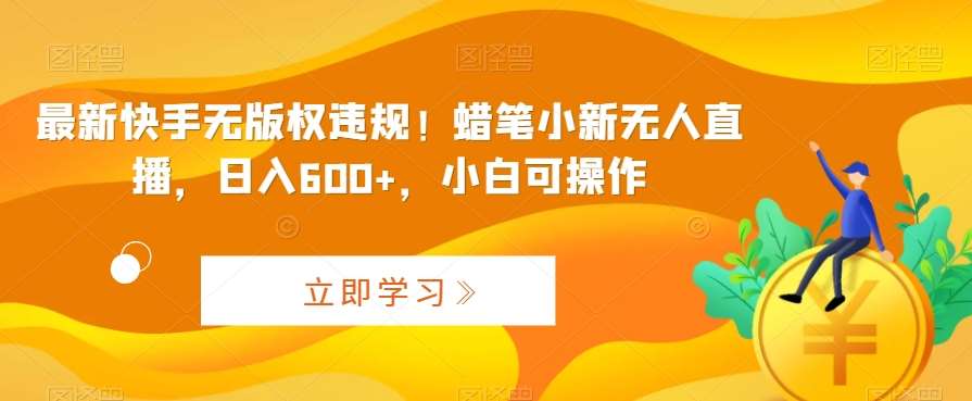 最新快手无版权违规！蜡笔小新无人直播，日入600+，小白可操作【揭秘】汇创网-网创项目_汇创网_中创网_福缘网_冒泡网_资源整合平台汇创网