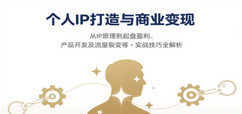 个人IP打造与商业变现，从IP原理到起盘盈利、产品开发及流量裂变等实战技巧全解析汇创网-网创项目_汇创网_中创网_福缘网_冒泡网_网创项目平台汇创网