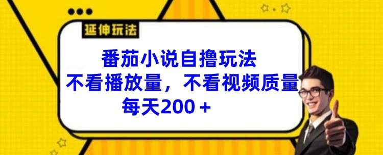 番茄小说自撸玩法，不看播放量，不看视频质量，每天200+【揭秘】汇创网-网创项目_汇创网_中创网_福缘网_冒泡网_网创项目平台汇创网