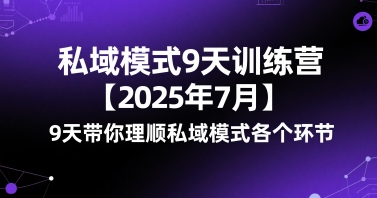 私域模式9天训练营【2025年7月】​9天带你理顺私域模式各个环节汇创网-网创项目_汇创网_中创网_福缘网_冒泡网_资源整合平台汇创网