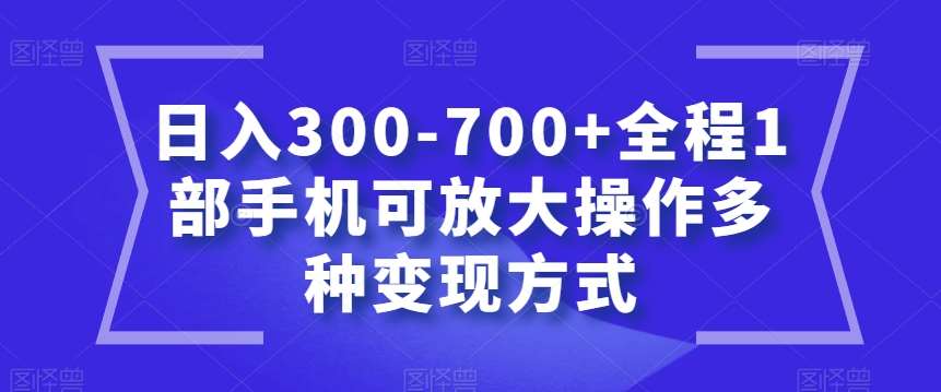 日入300-700+全程1部手机可放大操作多种变现方式【揭秘】汇创网-网创项目_汇创网_中创网_福缘网_冒泡网_资源整合平台汇创网