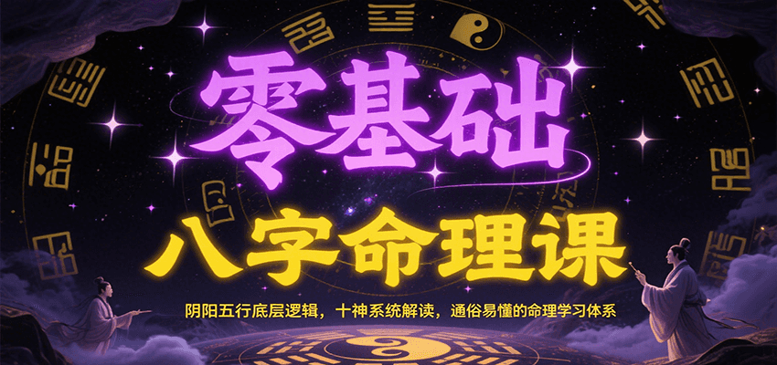 零基础八字命理课：阴阳五行底层逻辑，十神系统解读，通俗易懂的命理学习体系汇创网-网创项目_汇创网_中创网_福缘网_冒泡网_资源整合平台汇创网