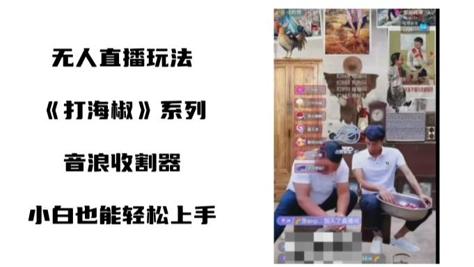 打海椒无人直播整蛊项目，小白轻松上手撸音浪收割器（教程+工具+素材）汇创网-网创项目_汇创网_中创网_福缘网_冒泡网_资源整合平台汇创网