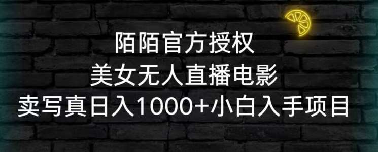 陌陌官方授权美女无人直播电影，卖写真日入1000+小白入手项目【揭秘】汇创网-网创项目_汇创网_中创网_福缘网_冒泡网_资源整合平台汇创网