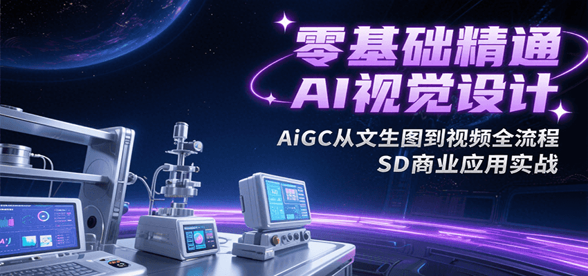 零基础精通AI视觉设计，AiGC从文生图到视频全流程，SD商业应用实战汇创网-网创项目_汇创网_中创网_福缘网_冒泡网_资源整合平台汇创网
