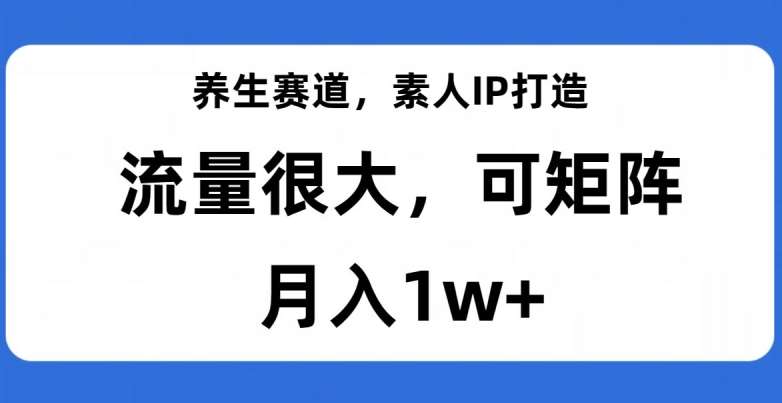 养生赛道，素人IP打造，流量很大，可矩阵，月入1w+【揭秘】汇创网-网创项目_汇创网_中创网_福缘网_冒泡网_资源整合平台汇创网