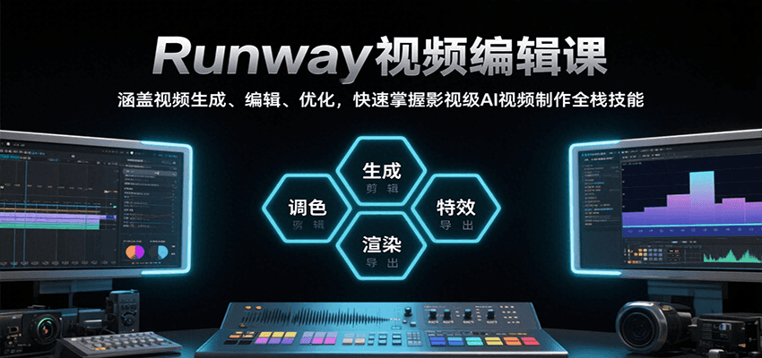 Runway视频编辑课，涵盖视频生成、编辑、优化，快速掌握影视级AI视频制作全栈技能汇创网-网创项目_汇创网_中创网_福缘网_冒泡网_资源整合平台汇创网