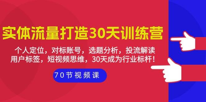 （9782期）实体-流量打造-30天训练营：个人定位，对标账号，选题分析，投流解读-70节汇创网-网创项目_汇创网_中创网_福缘网_冒泡网_网创项目平台汇创网