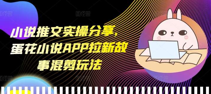 小说推文实操分享，蛋花小说APP拉新故事混剪玩法汇创网-网创项目_汇创网_中创网_福缘网_冒泡网_网创项目平台汇创网