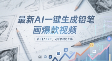 最新AI一键生成铅笔画爆款视频，多平台分发，日 入1k+，小白轻松上手【揭秘】汇创网-网创项目_汇创网_中创网_福缘网_冒泡网_资源整合平台汇创网