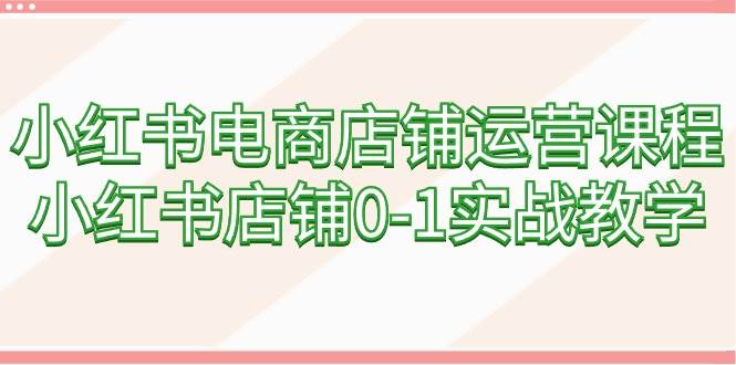 小红书电商店铺运营课程，小红书店铺0-1实战教学（60节课）汇创网-网创项目_汇创网_中创网_福缘网_冒泡网_资源整合平台汇创网
