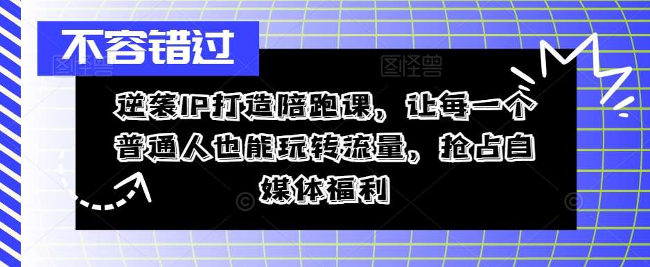 逆袭IP打造陪跑课，让每一个普通人也能玩转流量，抢占自媒体福利汇创网-网创项目_汇创网_中创网_福缘网_冒泡网_资源整合平台汇创网