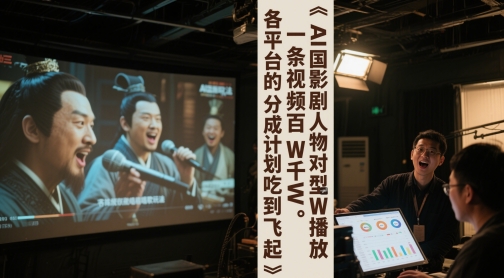 AI三国影视剧人物对口型唱歌玩法，一条视频百W千W播放，各平台的分成计划吃到飞起汇创网-网创项目_汇创网_中创网_福缘网_冒泡网_资源整合平台汇创网