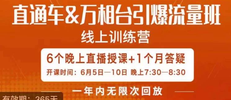 直通车&万相台引爆流量班，6天打通你开直通车·万相台的任督二脉汇创网-网创项目_汇创网_中创网_福缘网_冒泡网_资源整合平台汇创网