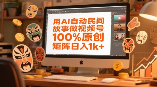 用AI自动民间故事做视频号，100%原创，矩阵日入1k+汇创网-网创项目_汇创网_中创网_福缘网_冒泡网_资源整合平台汇创网