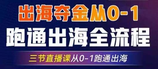 2025出海夺金从0-1跑通出海全流程，三节直播课从0-1跑通出海，教你用AI跑通全流程汇创网-网创项目_汇创网_中创网_福缘网_冒泡网_资源整合平台汇创网