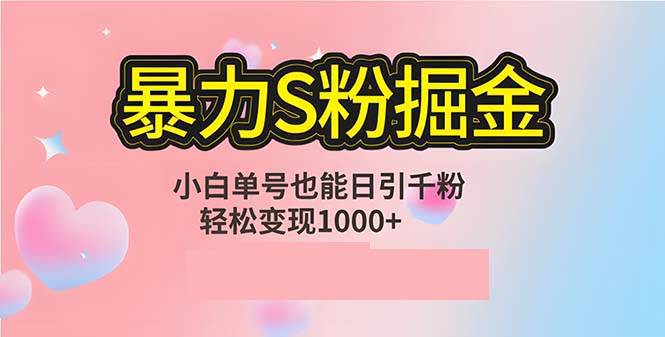 （12778期）单人单机日引千粉，变现1000+，S粉流量掘金计划攻略汇创网-网创项目_汇创网_中创网_福缘网_冒泡网_网创项目平台汇创网