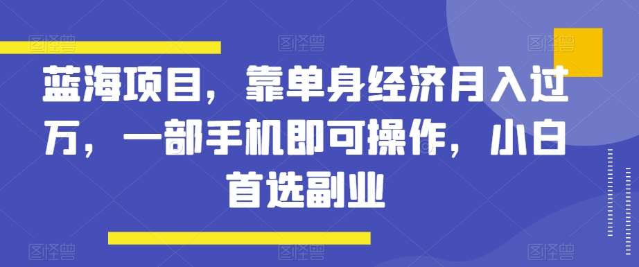 蓝海项目，靠单身经济月入过万，一部手机即可操作，小白首选副业【揭秘】汇创网-网创项目_汇创网_中创网_福缘网_冒泡网_网创项目平台汇创网