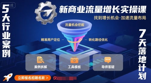 新商业流量增长实操课，找到增长机会，加速流量布局汇创网-网创项目_汇创网_中创网_福缘网_冒泡网_资源整合平台汇创网