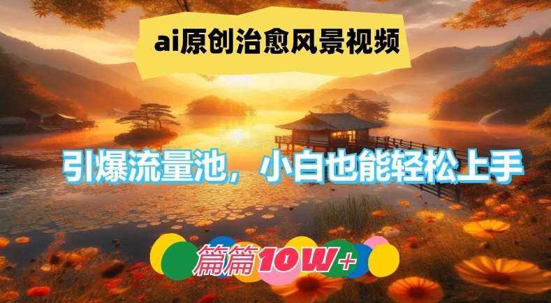 ai原创治愈风景视频，引爆流量池，小白也能轻松上手，篇篇10w+【揭秘】汇创网-网创项目_汇创网_中创网_福缘网_冒泡网_资源整合平台汇创网