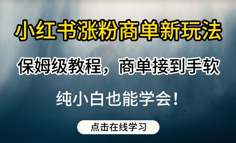 小红书涨粉商单新玩法，保姆级教程，商单接到手软，纯小白也能学会【揭秘】汇创网-网创项目_汇创网_中创网_福缘网_冒泡网_资源整合平台汇创网