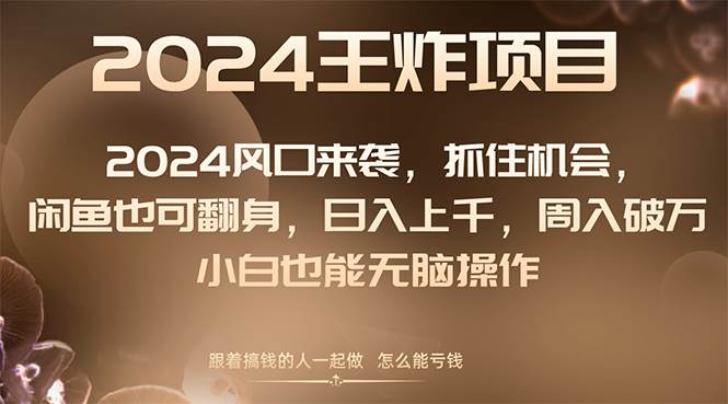 （8401期）2024风口项目来袭，抓住机会，闲鱼也可翻身，日入上千，周入破万，小白…汇创网-网创项目_汇创网_中创网_福缘网_冒泡网_资源整合平台汇创网
