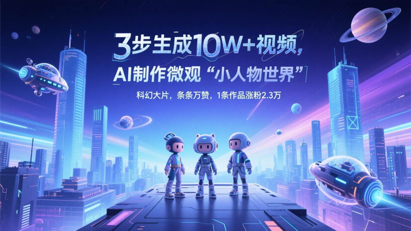 三步生成10W+视频，AI制作微观“小人物世界”科幻大片，条条万赞，1条作品涨粉2.3万汇创网-网创项目_汇创网_中创网_福缘网_冒泡网_资源整合平台汇创网