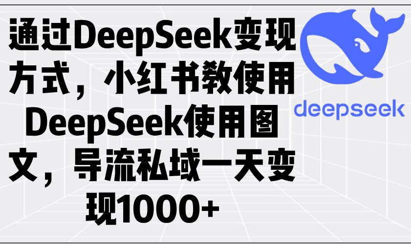 （14179期）通过DeepSeek变现方式，小红书教使用DeepSeek图文，导流私域一天变现1000+汇创网-网创项目_汇创网_中创网_福缘网_冒泡网_资源整合平台汇创网