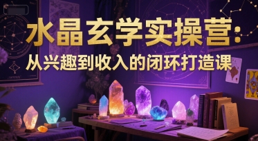 水晶玄学实操营：从兴趣到收入的闭环打造课汇创网-网创项目_汇创网_中创网_福缘网_冒泡网_资源整合平台汇创网
