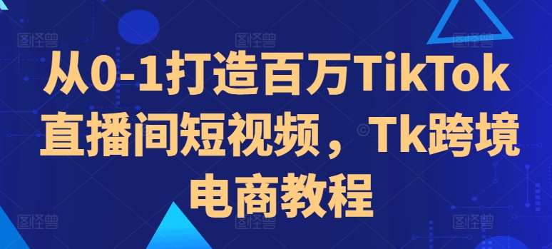 从0-1打造百万TikTok直播间短视频，Tk跨境电商教程汇创网-网创项目_汇创网_中创网_福缘网_冒泡网_资源整合平台汇创网