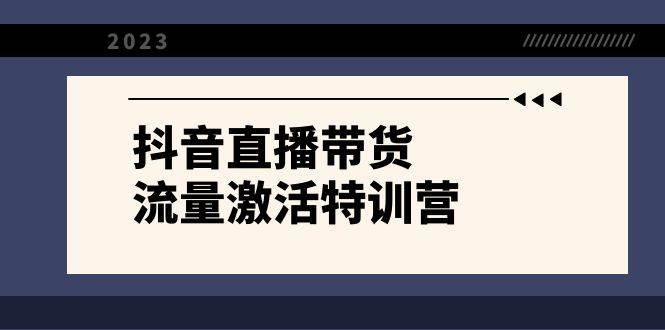 抖音直播带货-流量激活特训营，入行新手小白主播必学（21节课+资料）汇创网-网创项目_汇创网_中创网_福缘网_冒泡网_网创项目平台汇创网
