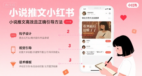 小说推文小红书高转化引导方法实操课，小说推文高效且正确引导方法网创项目_汇创网_中创网_福缘网_冒泡网_资源整合平台汇创网
