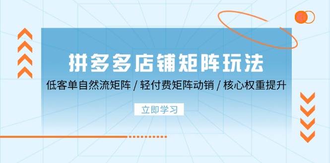 （12720期）拼多多店铺矩阵玩法：低客单自然流矩阵 / 轻付费矩阵 动销 / 核心权重提升汇创网-网创项目_汇创网_中创网_福缘网_冒泡网_资源整合平台汇创网